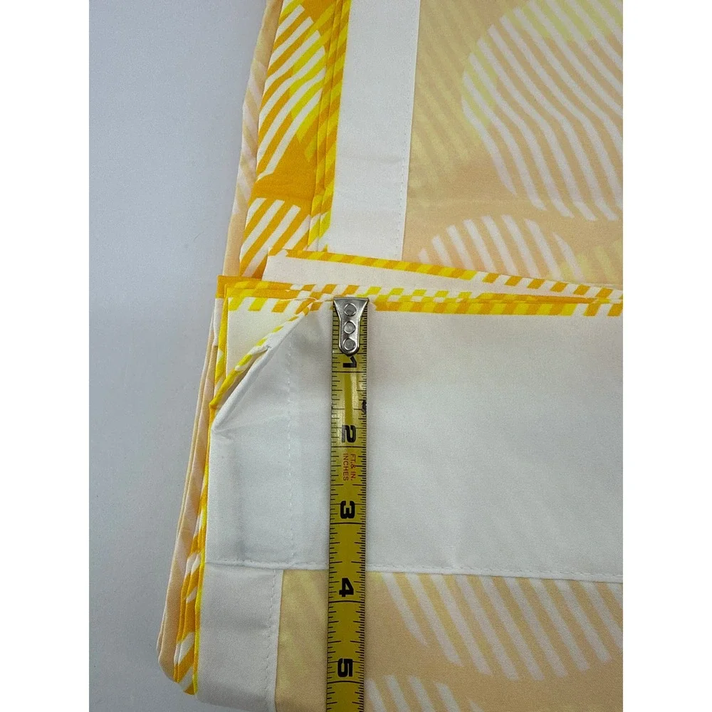 Ambesonne Yellow Striped Circle Window Curtains 2 Panel Set 56x84 Rod Pocket MCM
